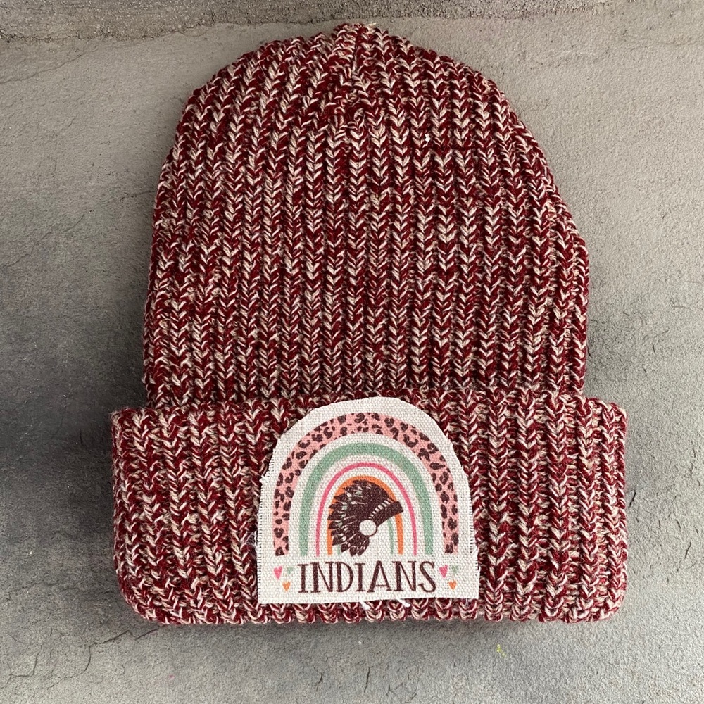 Rainbow Indians chunky knit beanie